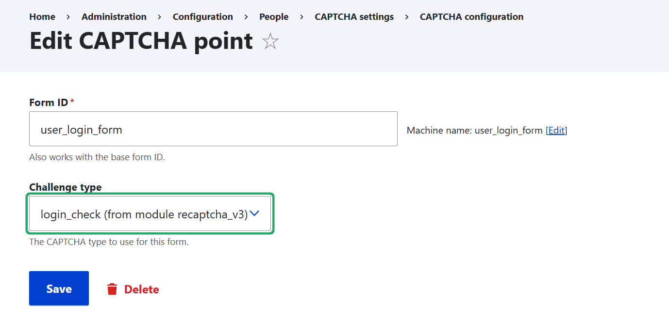 Активация защиты от спама Google v3 в формах Drupal