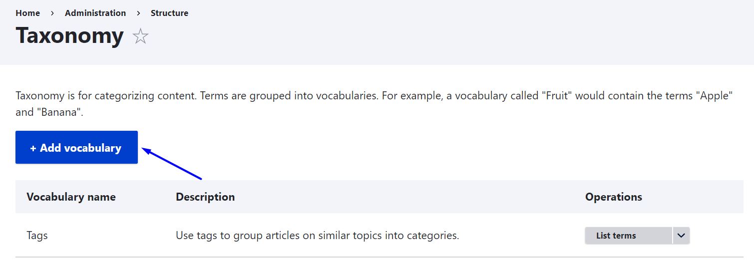 Добавление словаря