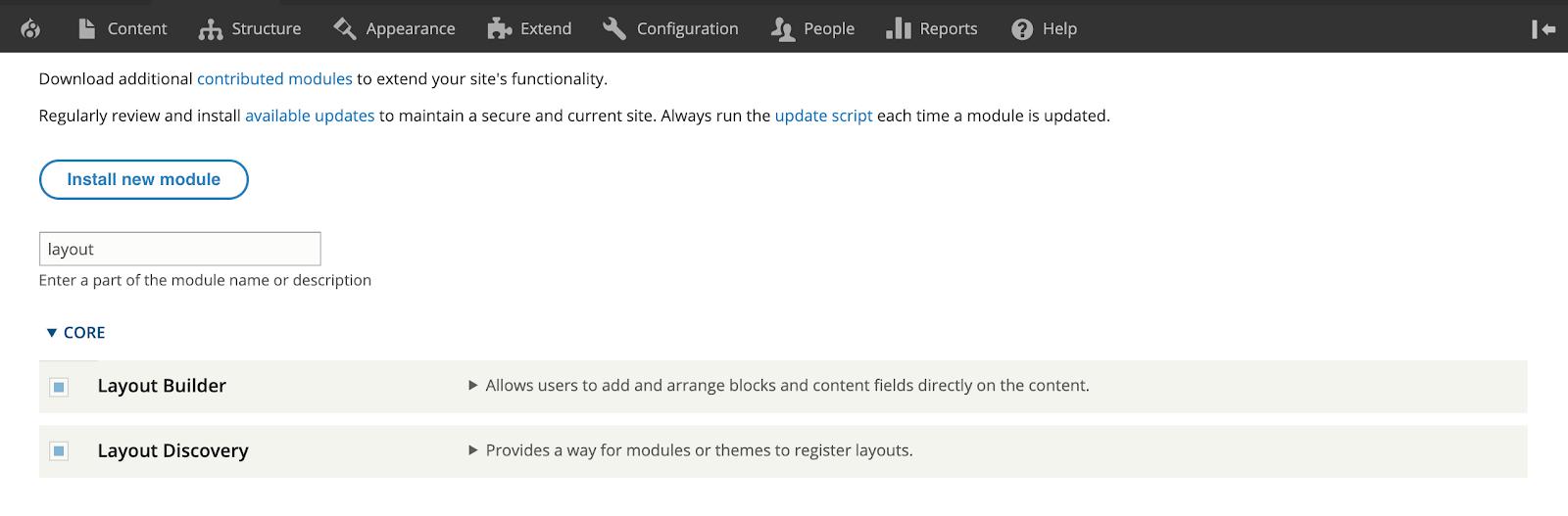 Установка и настройка Layout Builder