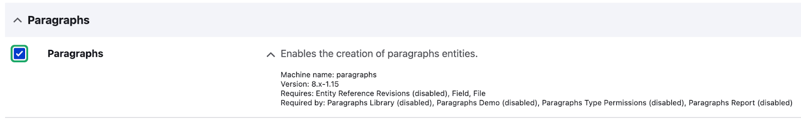Модуль Paragraphs Модуль Paragraphs